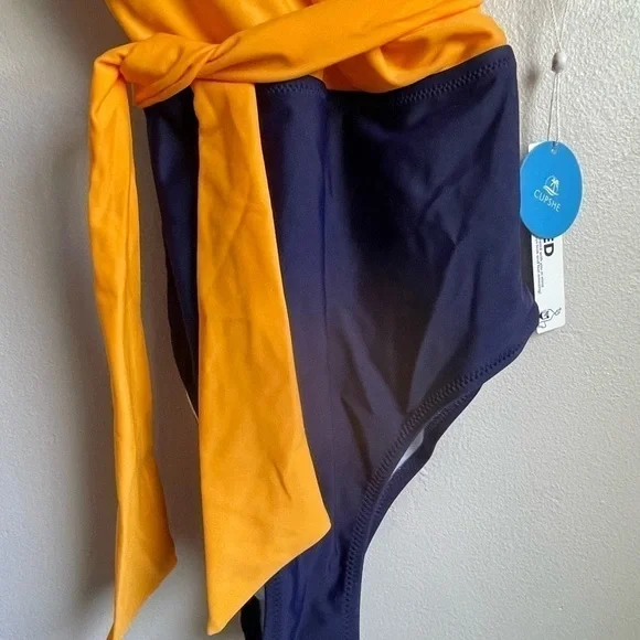 CUPSHE One Spice Wrap Color Block Swimsuit NWT - Picture 7 of 9